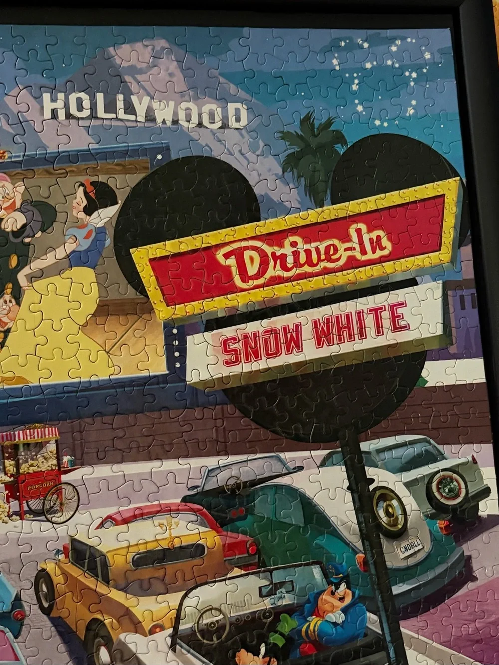 Framed Puzzle Art - Mickey & Friends Drive-In